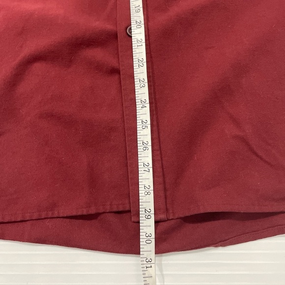LL Bean Long  Sleeve Heavy Button Down 100% Cotton Mens Size Large Red/Maroon - Picture 5 of 6